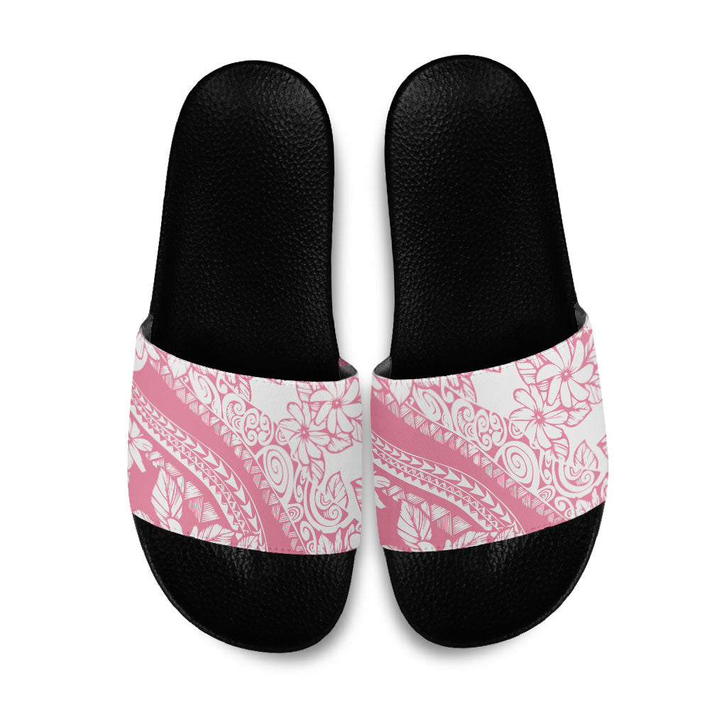Polynesian Tiare Flower Pink Pastel Vibes Slide Sandals