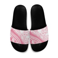 Polynesian Tiare Flower Pink Pastel Vibes Slide Sandals