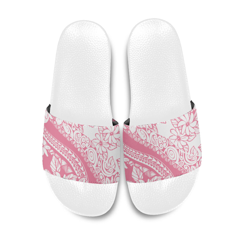 Polynesian Tiare Flower Pink Pastel Vibes Slide Sandals