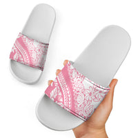 Polynesian Tiare Flower Pink Pastel Vibes Slide Sandals