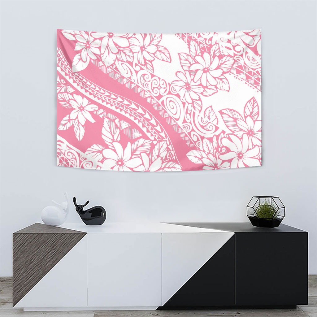 Polynesian Tiare Flower Pink Pastel Vibes Tapestry