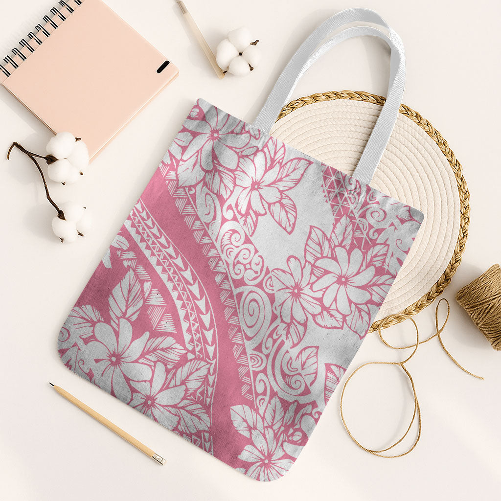 Polynesian Tiare Flower Pink Pastel Vibes Tote Bag LT14 White Strap One Size Pink - Polynesian Pride