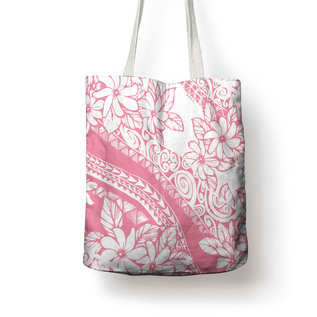 Polynesian Tiare Flower Pink Pastel Vibes Tote Bag LT14 - Polynesian Pride