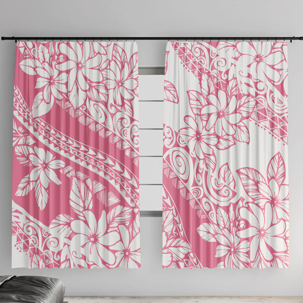 Polynesian Tiare Flower Pink Pastel Vibes Window Curtain