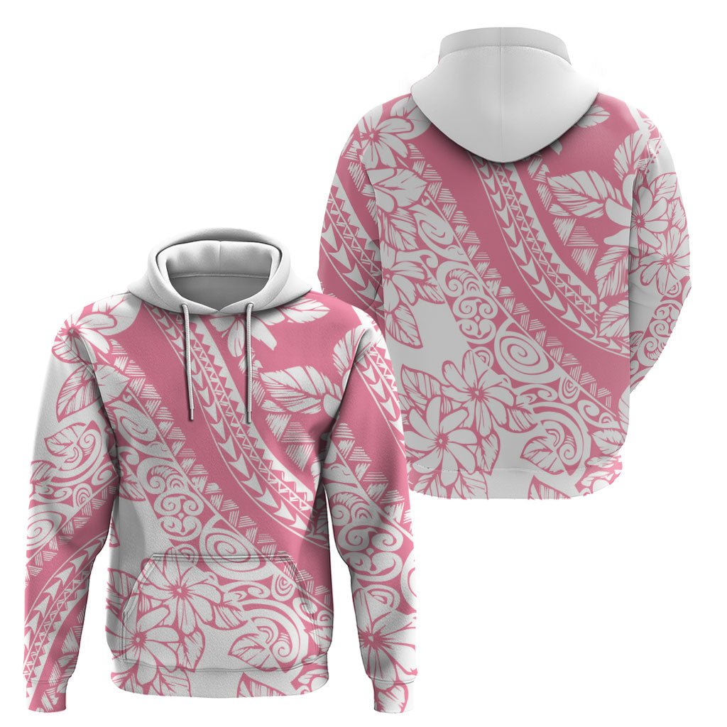 Polynesian Tiare Flower Pink Pastel Vibes Zip Hoodie