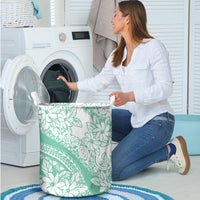 Polynesian Tiare Flower Cyan Pastel Vibes Laundry Basket