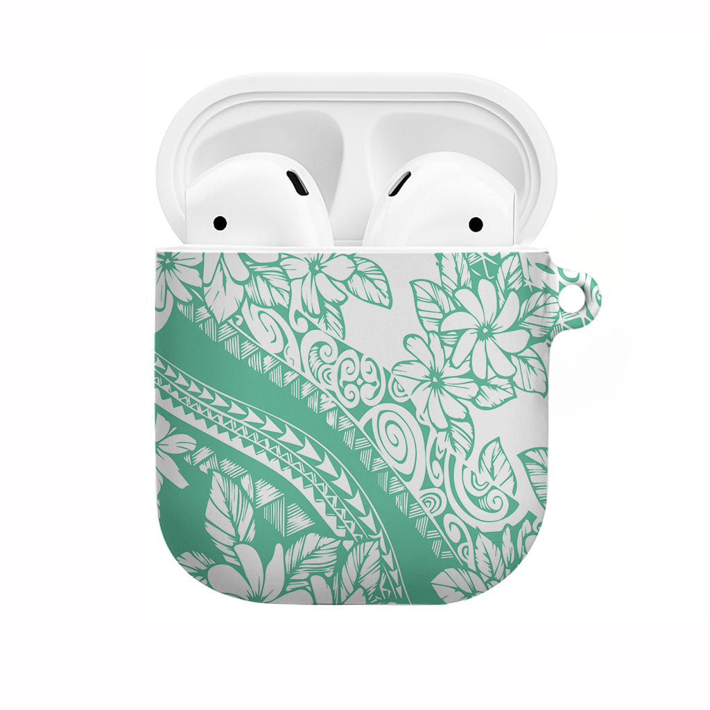 Polynesian Tiare Flower Cyan Pastel Vibes AirPods Case LT14 Cyan - Polynesian Pride