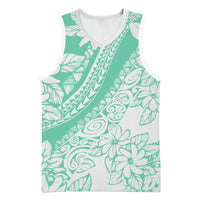 Polynesian Tiare Flower Cyan Pastel Vibes Basketball Jersey