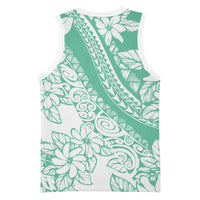 Polynesian Tiare Flower Cyan Pastel Vibes Basketball Jersey