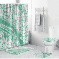 Polynesian Tiare Flower Cyan Pastel Vibes Bathroom Set