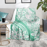 Polynesian Tiare Flower Cyan Pastel Vibes Blanket