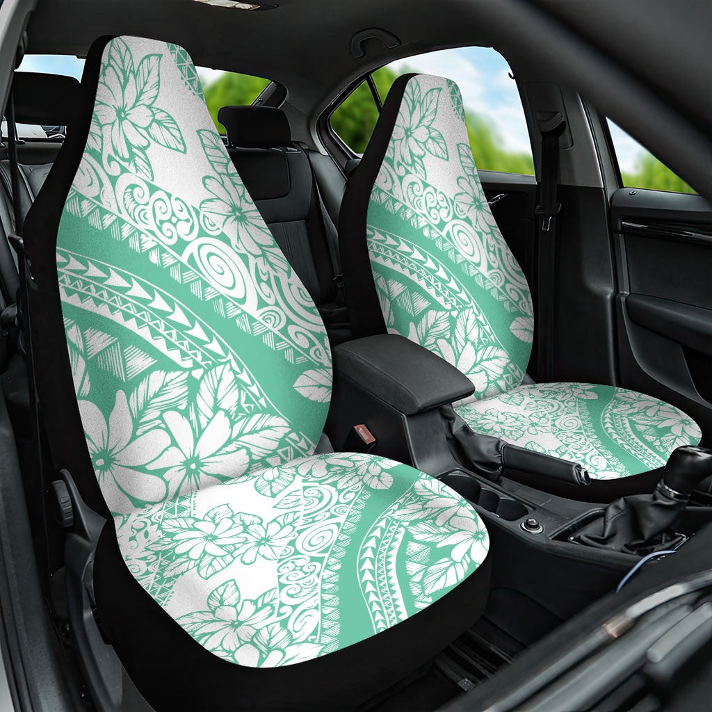 Polynesian Tiare Flower Cyan Pastel Vibes Car Seat Cover