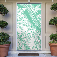 Polynesian Tiare Flower Cyan Pastel Vibes Door Cover
