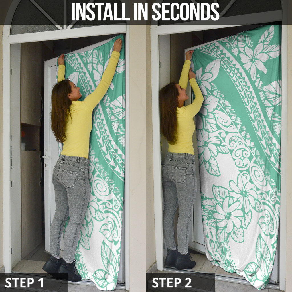 Polynesian Tiare Flower Cyan Pastel Vibes Door Cover