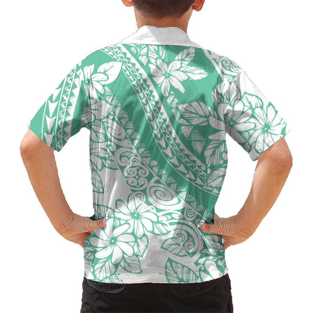 Polynesian Tiare Flower Cyan Pastel Vibes Hawaiian Shirt