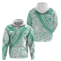 Polynesian Tiare Flower Cyan Pastel Vibes Hoodie