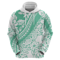 Polynesian Tiare Flower Cyan Pastel Vibes Hoodie