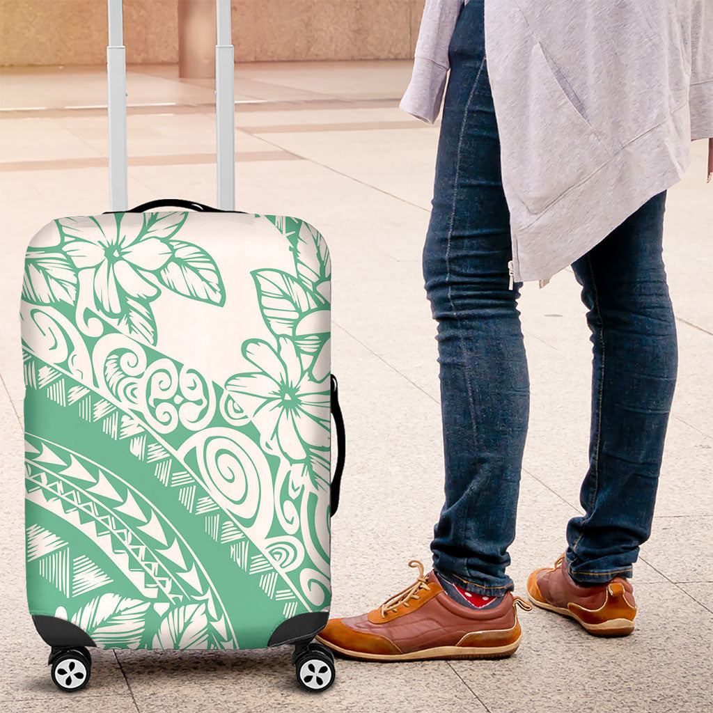 Polynesian Tiare Flower Cyan Pastel Vibes Luggage Cover