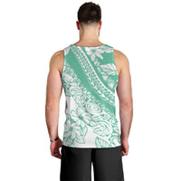 Polynesian Tiare Flower Cyan Pastel Vibes Men Tank Top