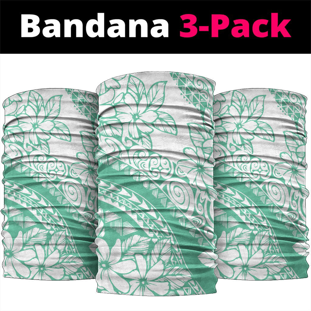 Polynesian Tiare Flower Cyan Pastel Vibes Neck Gaiter LT14 package One Size: 25*50cm Cyan - Polynesian Pride