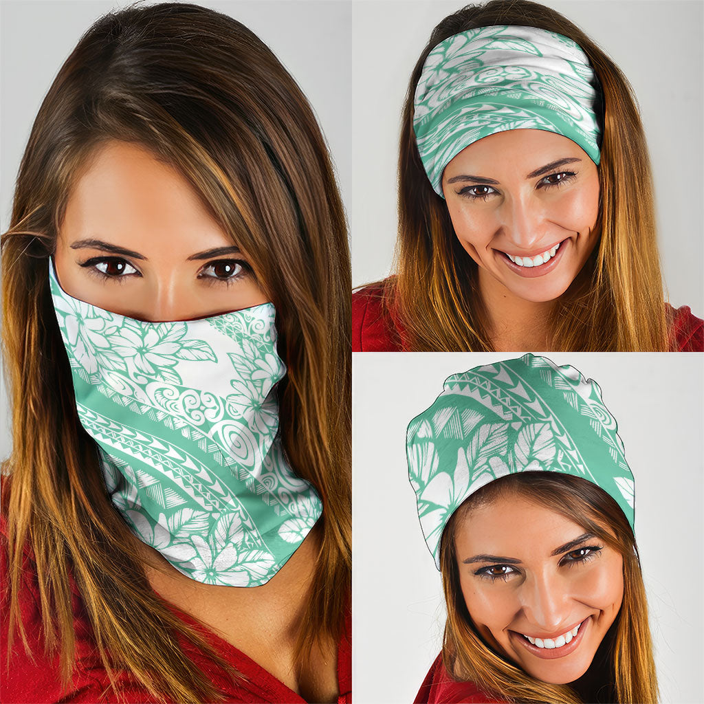 Polynesian Tiare Flower Cyan Pastel Vibes Neck Gaiter LT14 - Polynesian Pride