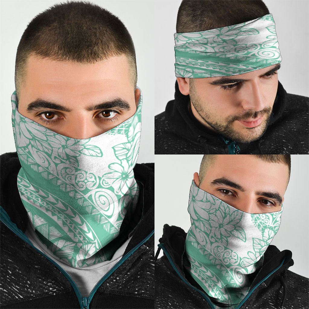 Polynesian Tiare Flower Cyan Pastel Vibes Neck Gaiter LT14 - Polynesian Pride