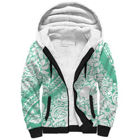 Polynesian Tiare Flower Cyan Pastel Vibes Sherpa Hoodie