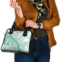 Polynesian Tiare Flower Cyan Pastel Vibes Shoulder Handbag
