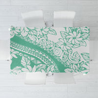 Polynesian Tiare Flower Cyan Pastel Vibes Tablecloth