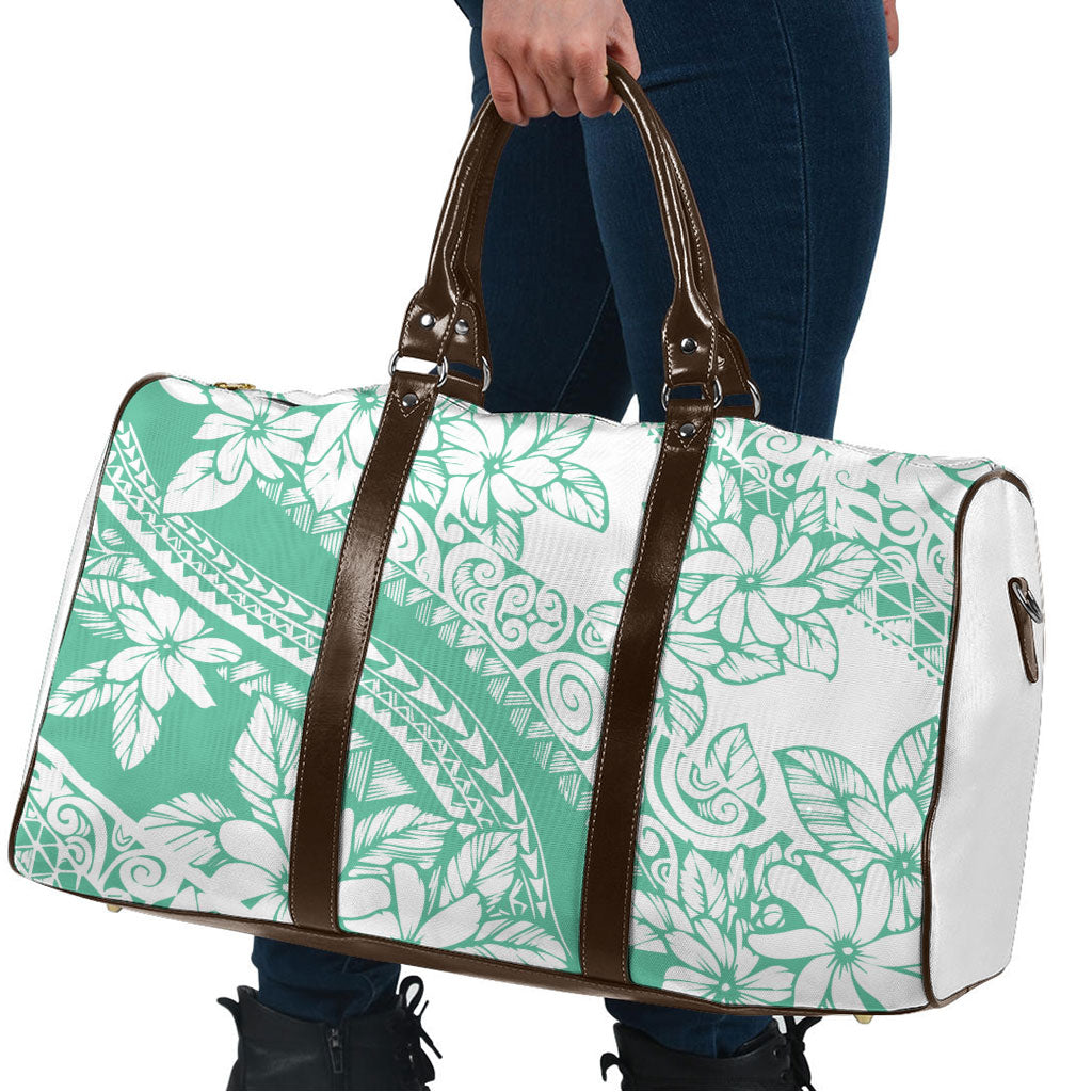 Polynesian Tiare Flower Cyan Pastel Vibes Travel Bag