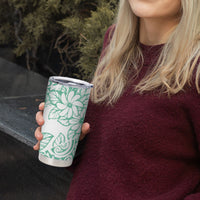 Polynesian Tiare Flower Cyan Pastel Vibes Tumbler Cup