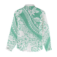 Polynesian Tiare Flower Cyan Pastel Vibes Women Casual Shirt LT14 - Polynesian Pride
