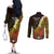Papua New Guinea 1975 Couples Matching Off The Shoulder Long Sleeve Dress and Long Sleeve Button Shirt Create Our History Inspire Our Future - Polynesian Pride