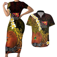 Papua New Guinea 1975 Couples Matching Short Sleeve Bodycon Dress and Hawaiian Shirt Create Our History Inspire Our Future - Polynesian Pride