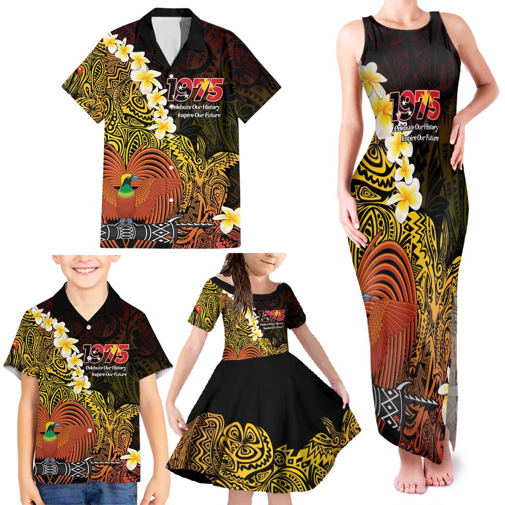 Papua New Guinea 1975 Family Matching Tank Maxi Dress and Hawaiian Shirt Create Our History Inspire Our Future - Polynesian Pride