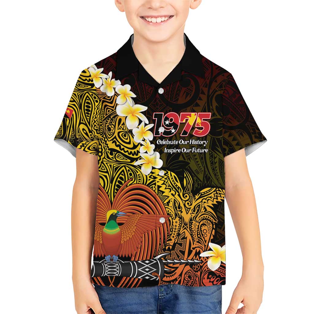 Papua New Guinea 1975 Kid Hawaiian Shirt Create Our History Inspire Our Future - Polynesian Pride
