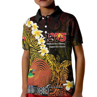Papua New Guinea 1975 Kid Polo Shirt Create Our History Inspire Our Future LT14 Kid Black - Polynesian Pride