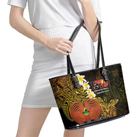 Papua New Guinea 1975 Leather Tote Bag Create Our History Inspire Our Future LT14 - Polynesian Pride