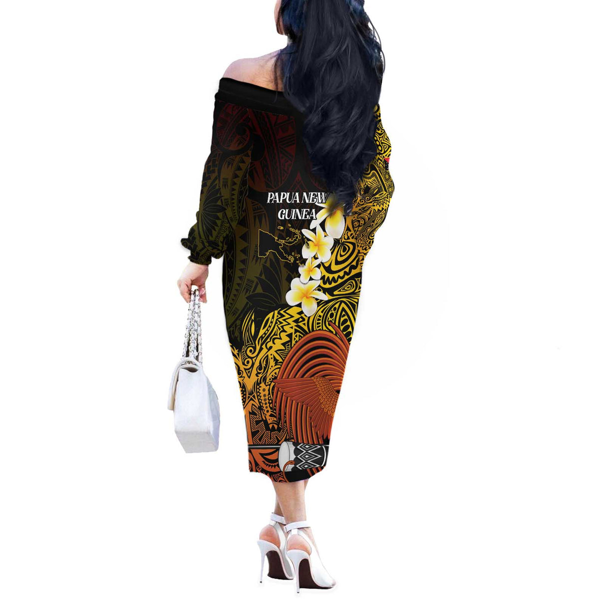 Papua New Guinea 1975 Off The Shoulder Long Sleeve Dress Create Our History Inspire Our Future - Polynesian Pride