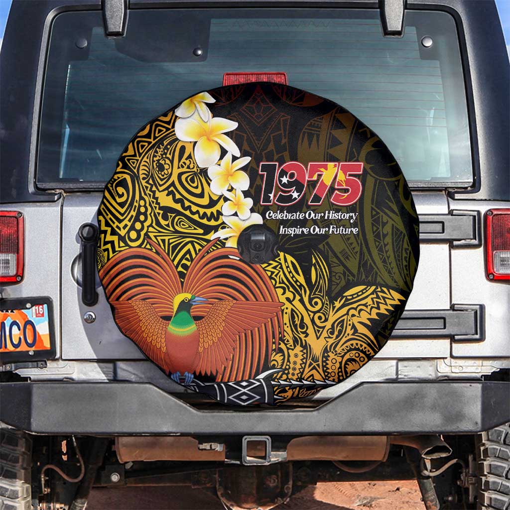 Papua New Guinea 1975 Spare Tire Cover Create Our History Inspire Our Future LT14 Black - Polynesian Pride