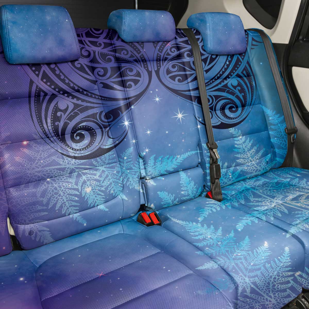New Zealand Matariki Back Car Seat Cover Aotearoa Maori New Year Galaxy Maori Silver Fern