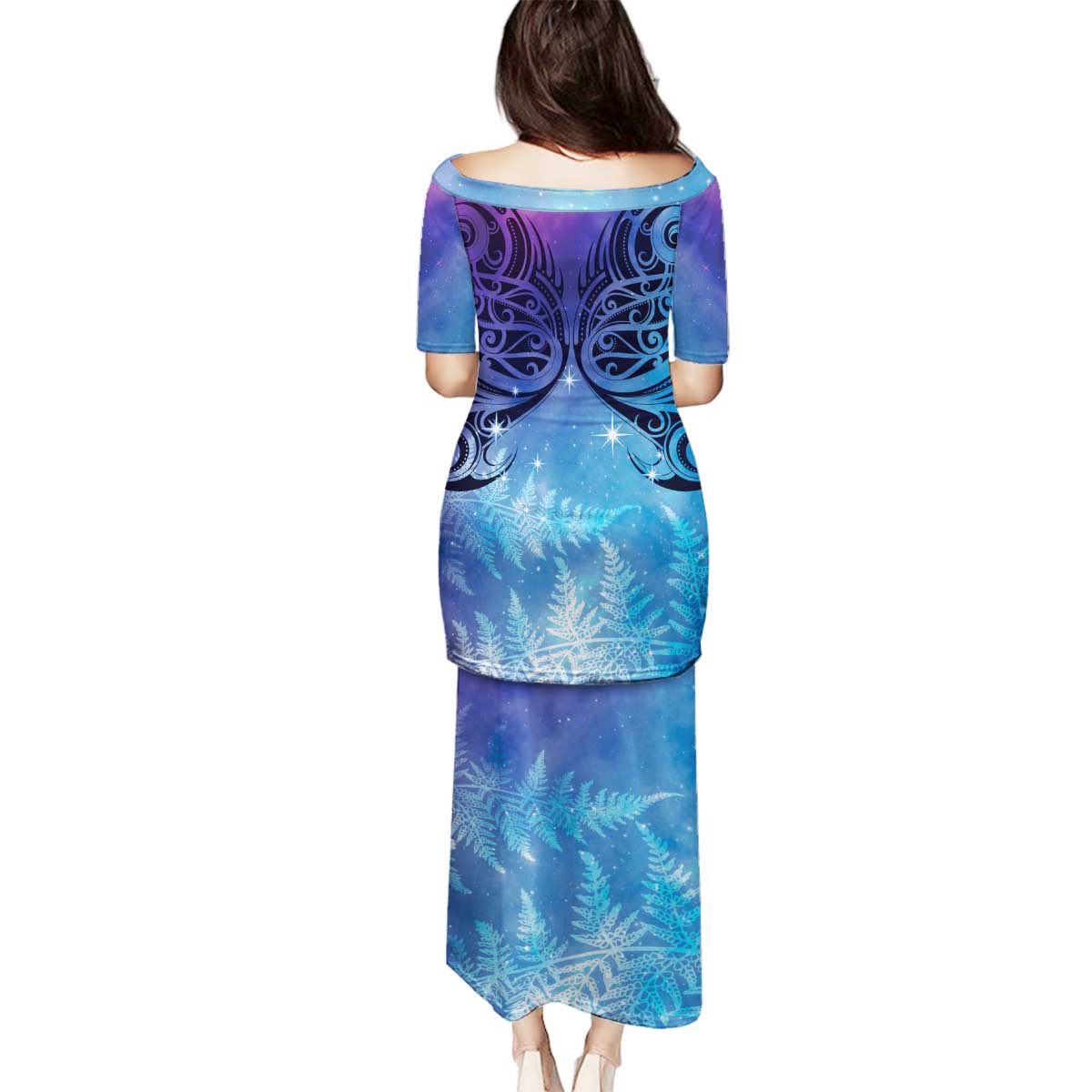 New Zealand Matariki Family Matching Puletasi and Hawaiian Shirt Aotearoa Maori New Year Galaxy Maori Silver Fern