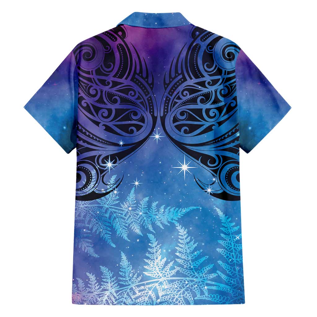 New Zealand Matariki Family Matching Short Sleeve Bodycon Dress and Hawaiian Shirt Aotearoa Maori New Year Galaxy Maori Silver Fern LT14 - Polynesian Pride