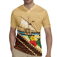 Personalised Bula Vinaka Fiji Drua Rugby Jersey Fijian Traditional Canoe Tapa Cloth Beige