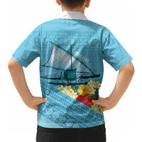 Personalised Bula Vinaka Fiji Drua Hawaiian Shirt Fijian Traditional Canoe Tapa Cloth Blue
