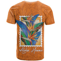 Aloha Hawaii Pua Manu T Shirt Hawaiian Bird of Paradise Flowers Stylized Stamp