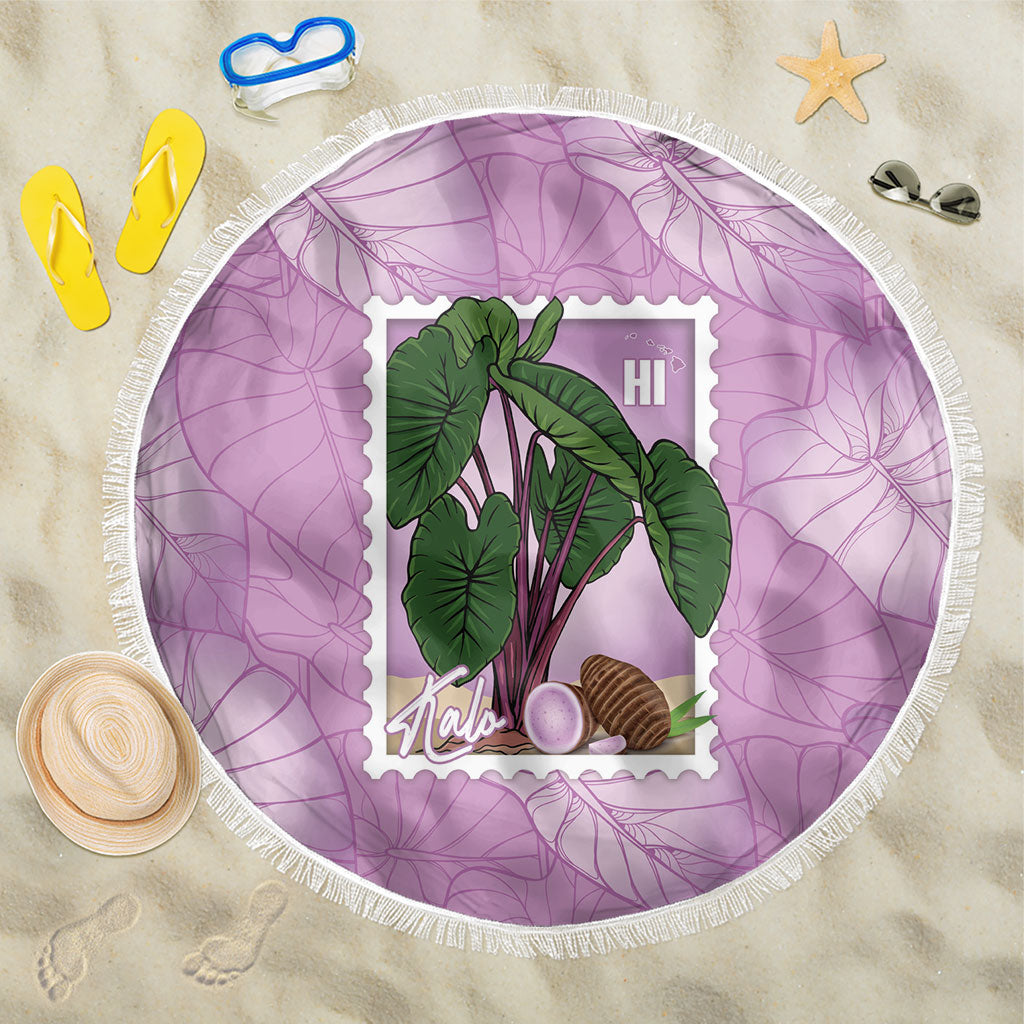 Aloha Hawaii Kalo Beach Blanket Hawaiian Taro Leaves Stylized Stamp