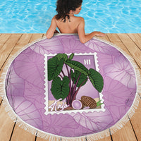 Aloha Hawaii Kalo Beach Blanket Hawaiian Taro Leaves Stylized Stamp