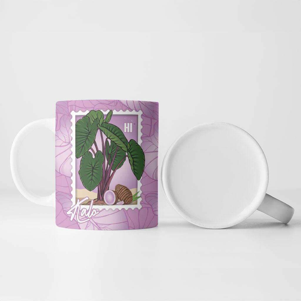 Aloha Hawaii Kalo Ceramic Mug Hawaiian Taro Leaves Stylized Stamp LT14 - Polynesian Pride