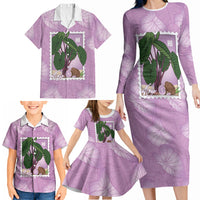 Aloha Hawaii Kalo Family Matching Long Sleeve Bodycon Dress and Hawaiian Shirt Hawaiian Taro Leaves Stylized Stamp LT14 - Polynesian Pride